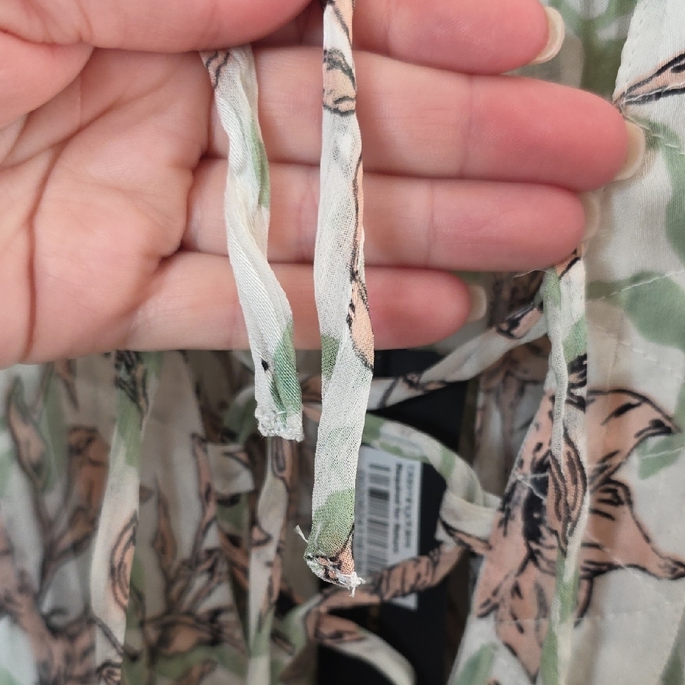 Rag & Bone Sachi Floral Lattice Blouse Green/White Women's Medium Boho Peasant - Picture 6 of 12